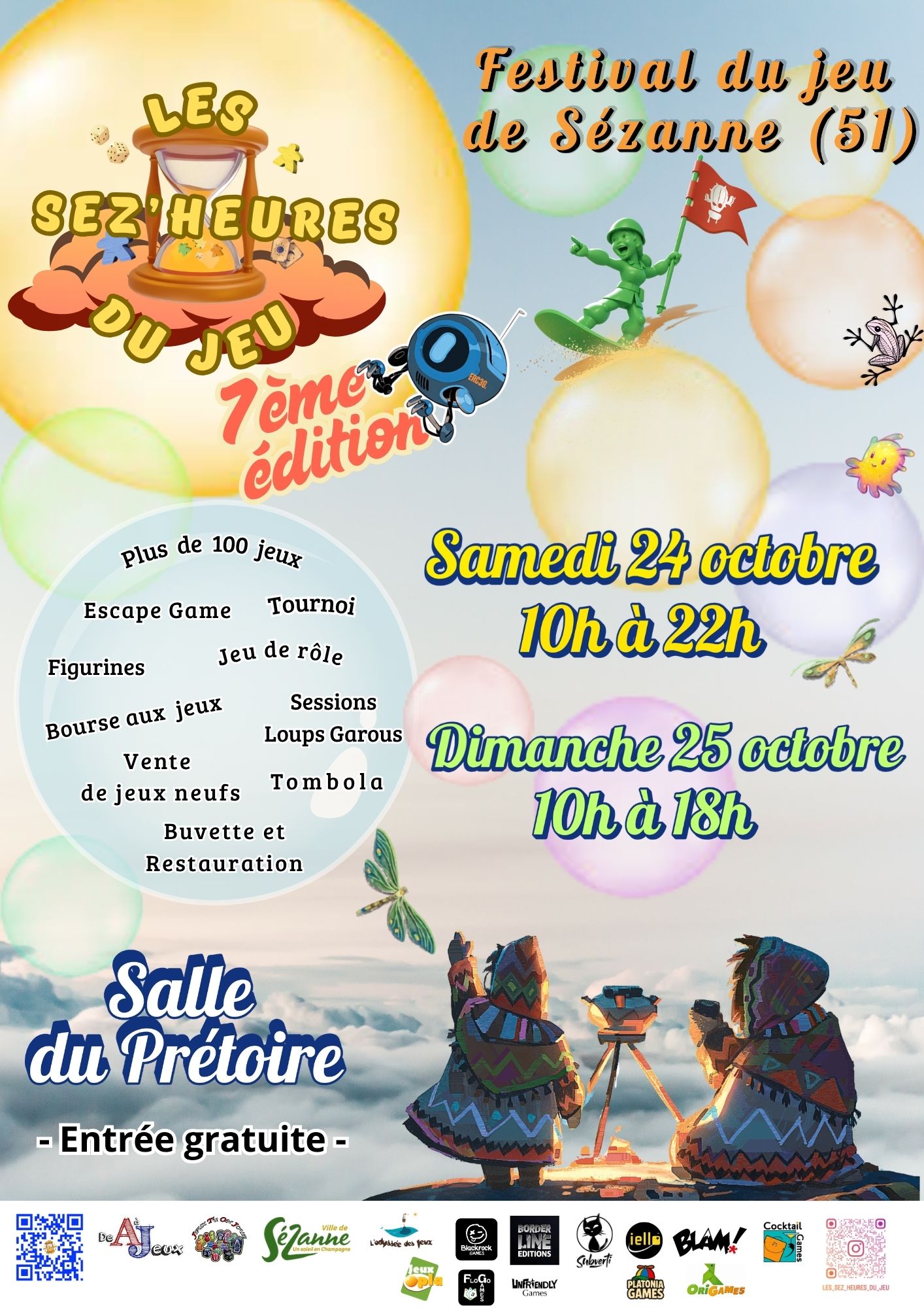 Affiche des Sez'Heures du jeu, organisées par De A à Jeux